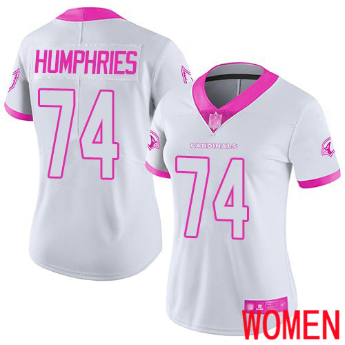 Arizona Cardinals Limited White Pink Women D.J. Humphries Jersey NFL Football #74 Rush Fashion->arizona cardinals->NFL Jersey